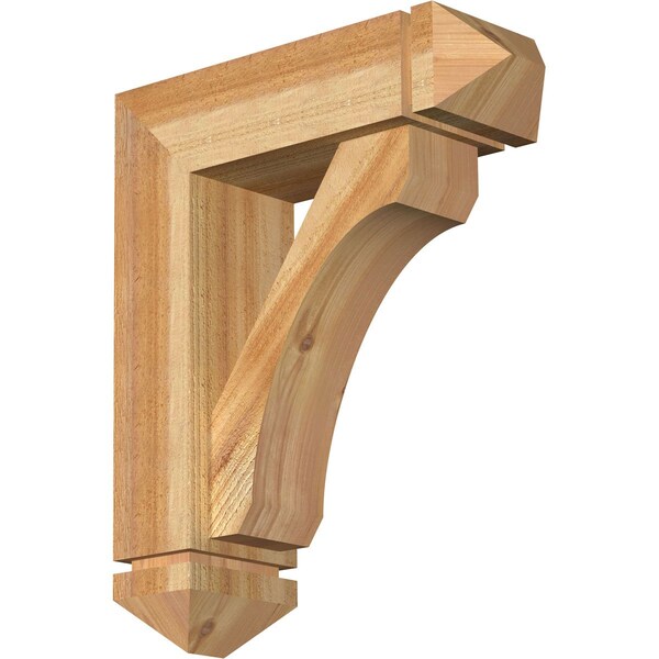 Ekena Millwork Legacy Arts and Crafts Rough Sawn Bracket w/ Offset Brace, Western Red Cedar, 6"W x 18"D x 22"H BKT0604X18X22LEC03RWR - main